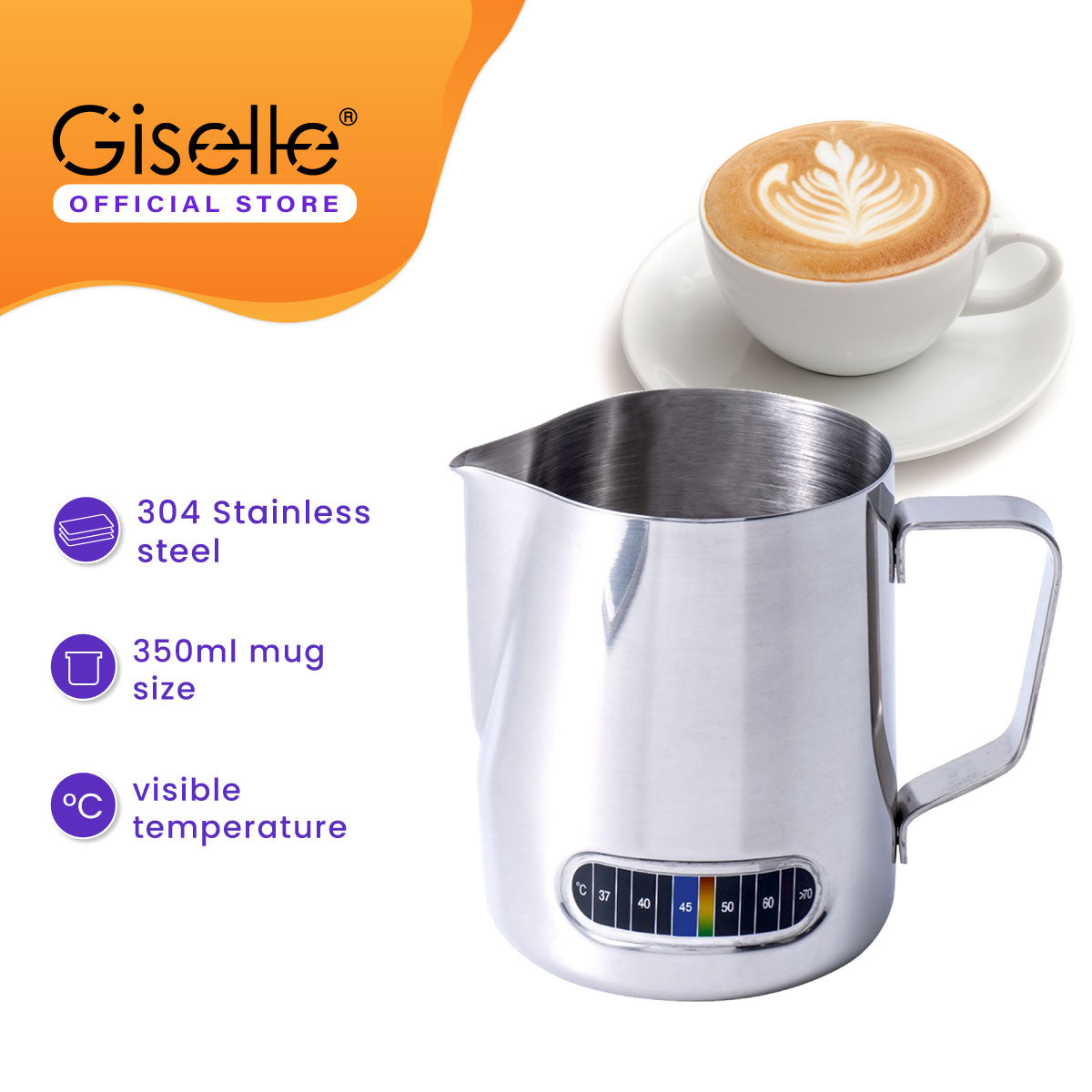 Stainless Steel Milk Espresso Coffee Frothing Thermometer