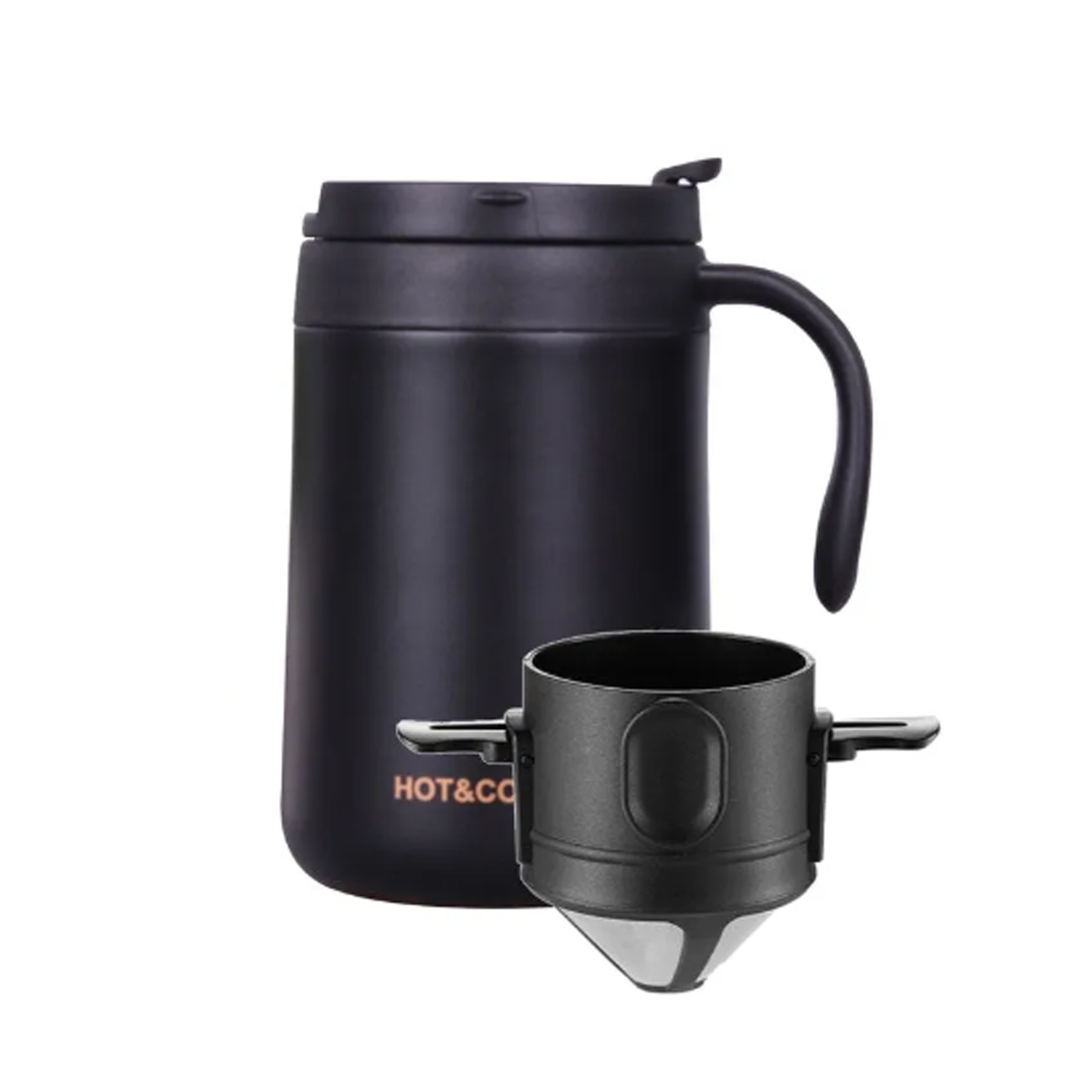 Giselle 304 Double Layer Drip Coffee Thermal Mug Cup with Portable Stainless Steel Coffee Filter Set 304不锈钢双层滴漏咖啡保温杯+便携式不锈钢咖啡过滤器套装 [DCC0001]