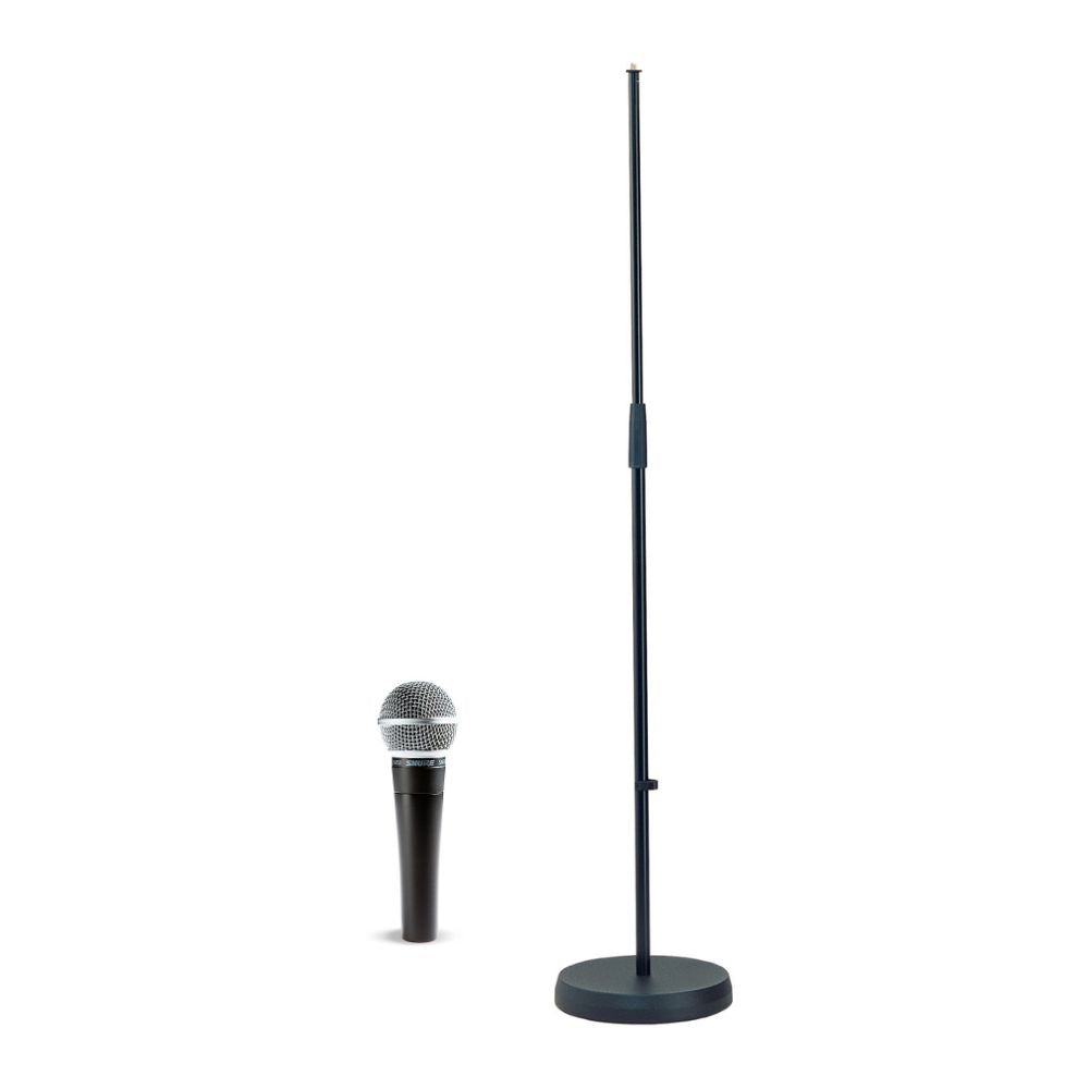 Shure SM58-LC with K&M Round Base Mic Stand bundle