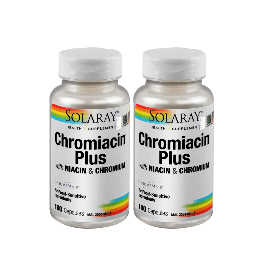 PROMO Solaray Chromiacin Plus Value Pack [ 2x 100`c] [Exp: 31/13/2023]