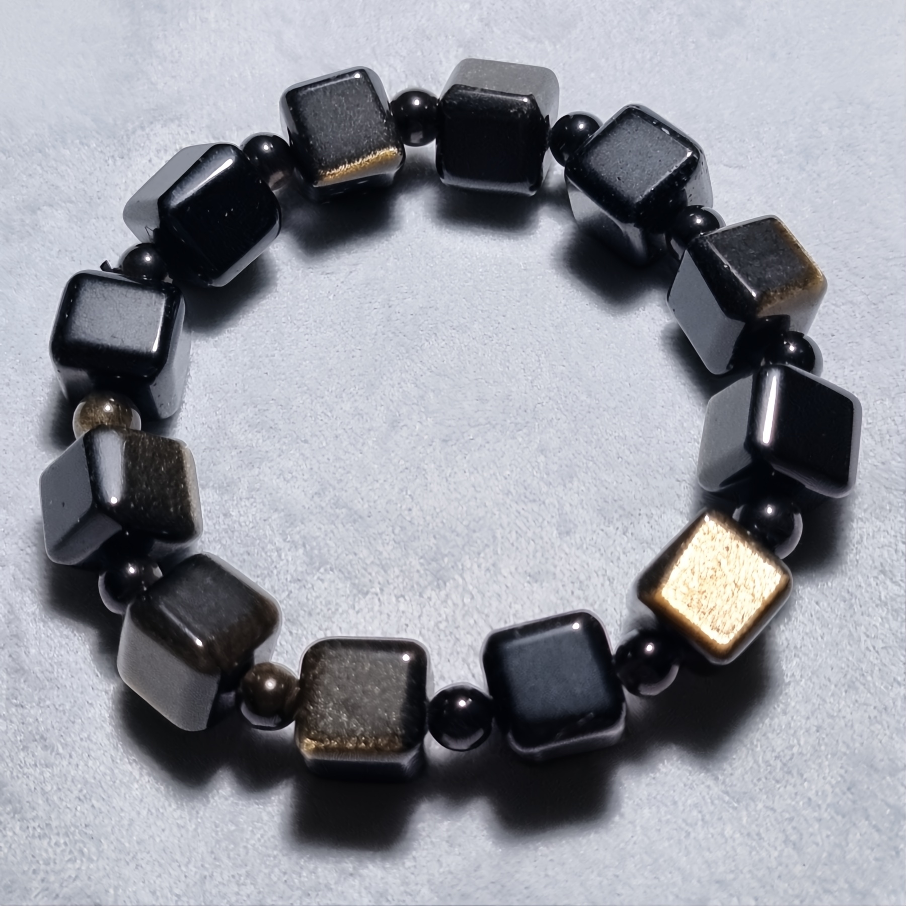 Golden Obsidian Square Bracelet