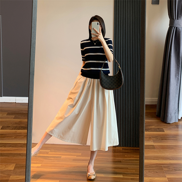 日系鬆緊高腰休閒紙袋裙褲（3色）-NamoDress