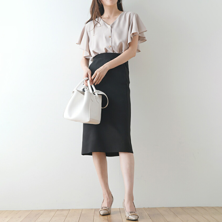 日系優雅甜美小清新純色飛邊襯衫（5色）-NamoDress