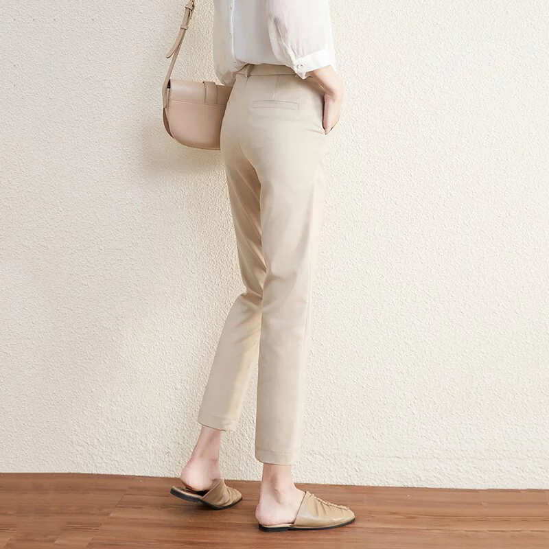 百搭高腰顯瘦直筒西褲(2色)-NamoDress