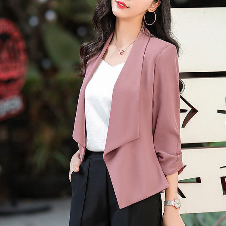 不規則氣質七分袖優雅外套（3色）-NamoDress