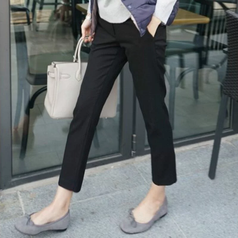 通勤顯瘦休閒九分褲-NamoDress