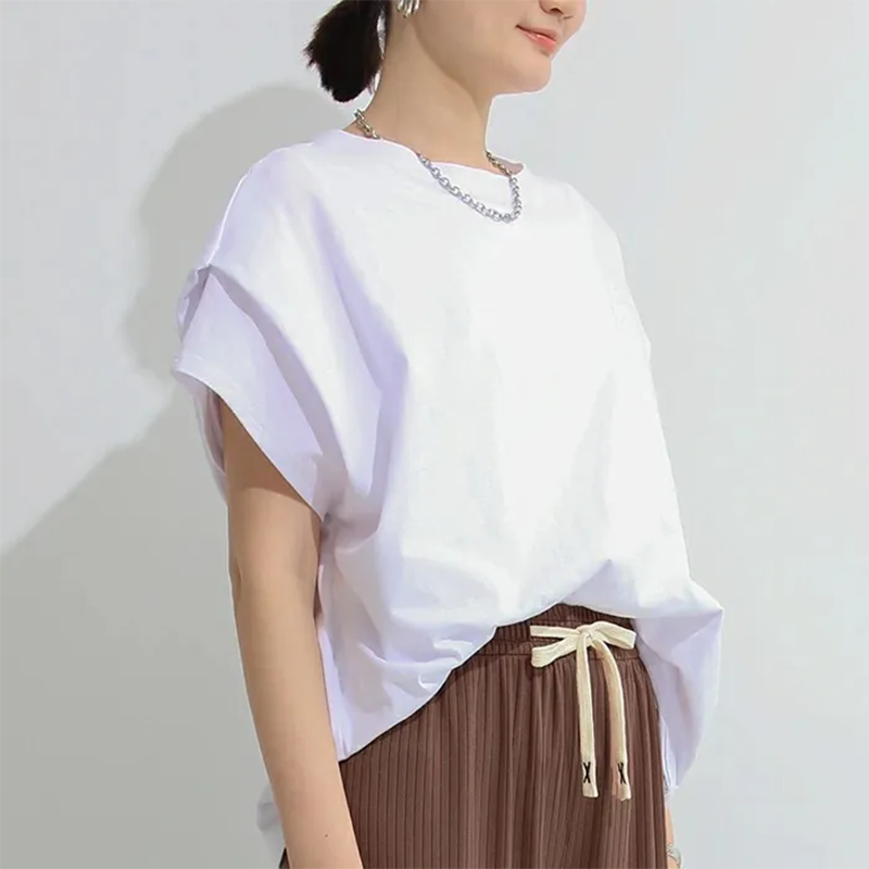 日系插肩袖寬鬆條紋T恤（5色）-NamoDress