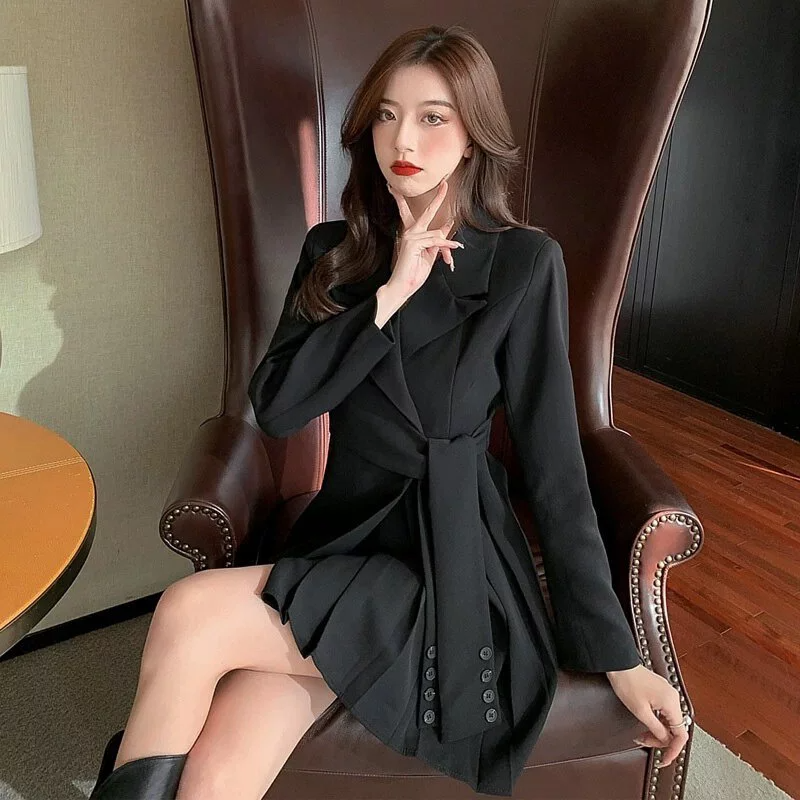 時尚氣質收腰顯瘦通勤風西裝裙-NamoDress