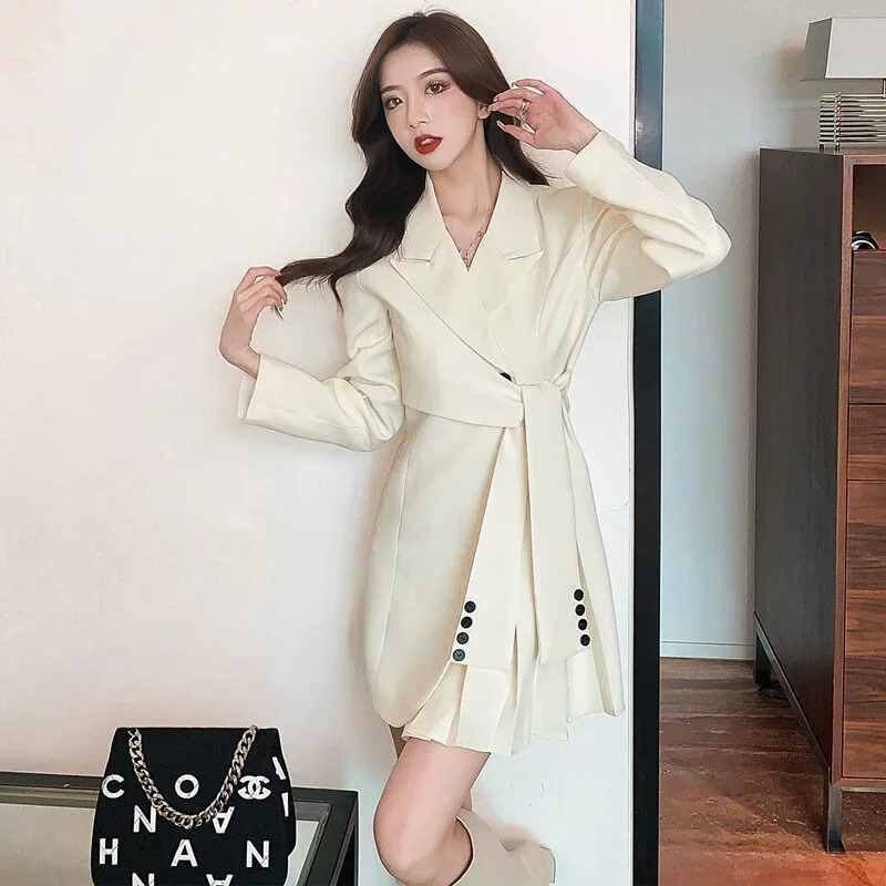 時尚氣質收腰顯瘦通勤風西裝裙-NamoDress