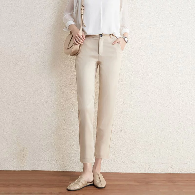 百搭高腰顯瘦直筒西褲(2色)-NamoDress