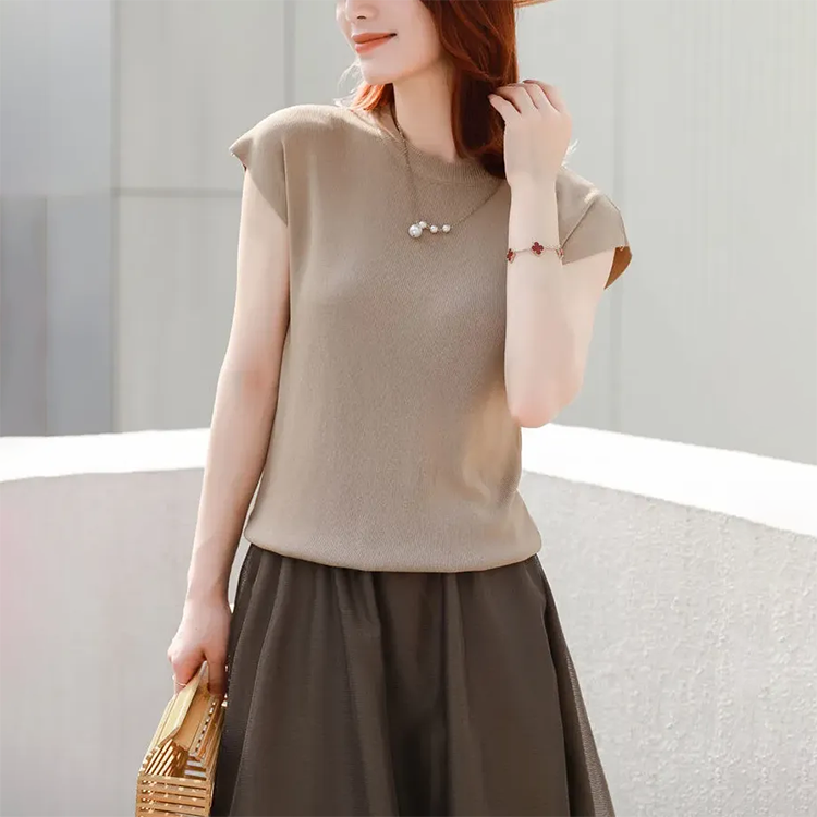 日系通勤優雅上衣+素雅顯瘦半身裙套裝-NamoDress