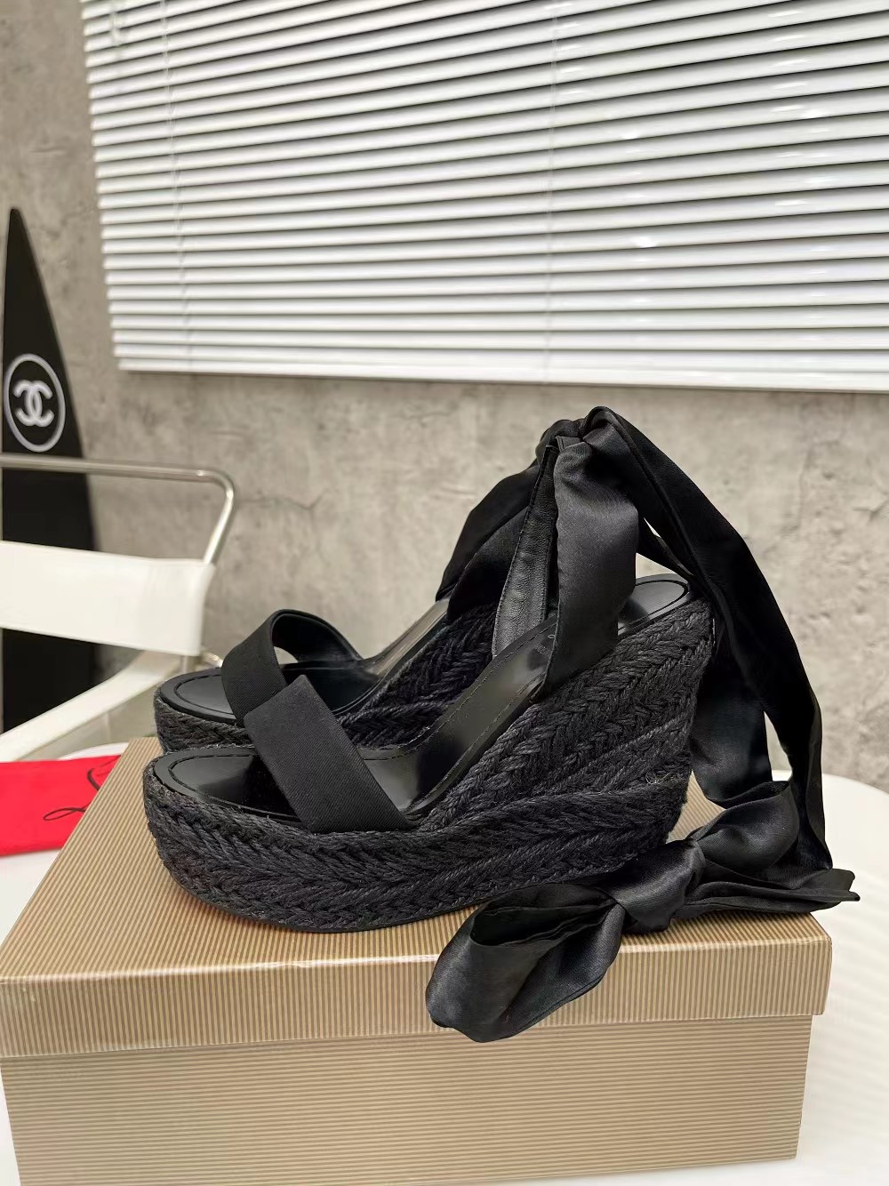 Monica Du Désert 120 mm Wedge Sandals Black