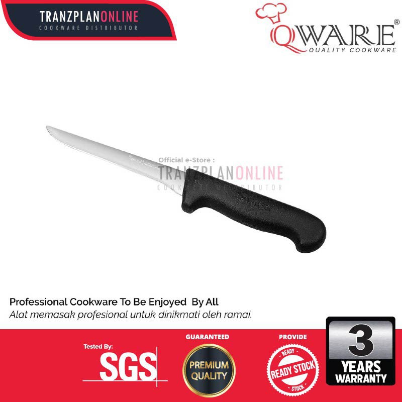 6" (15CM) BONING KNIFE PROFLEX HANDLE BLACK Knife Kitchen Kitchen Knife Pisau Perkakas Dapur Hitam