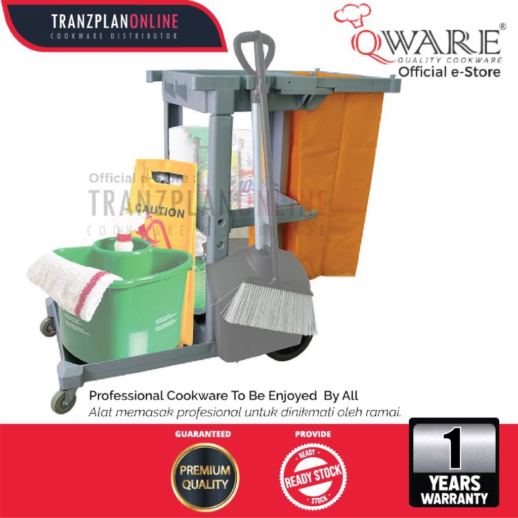 Janitor / Housekeeping Cart with Cover for Commercial, Hotel, Restaurant, Office Use