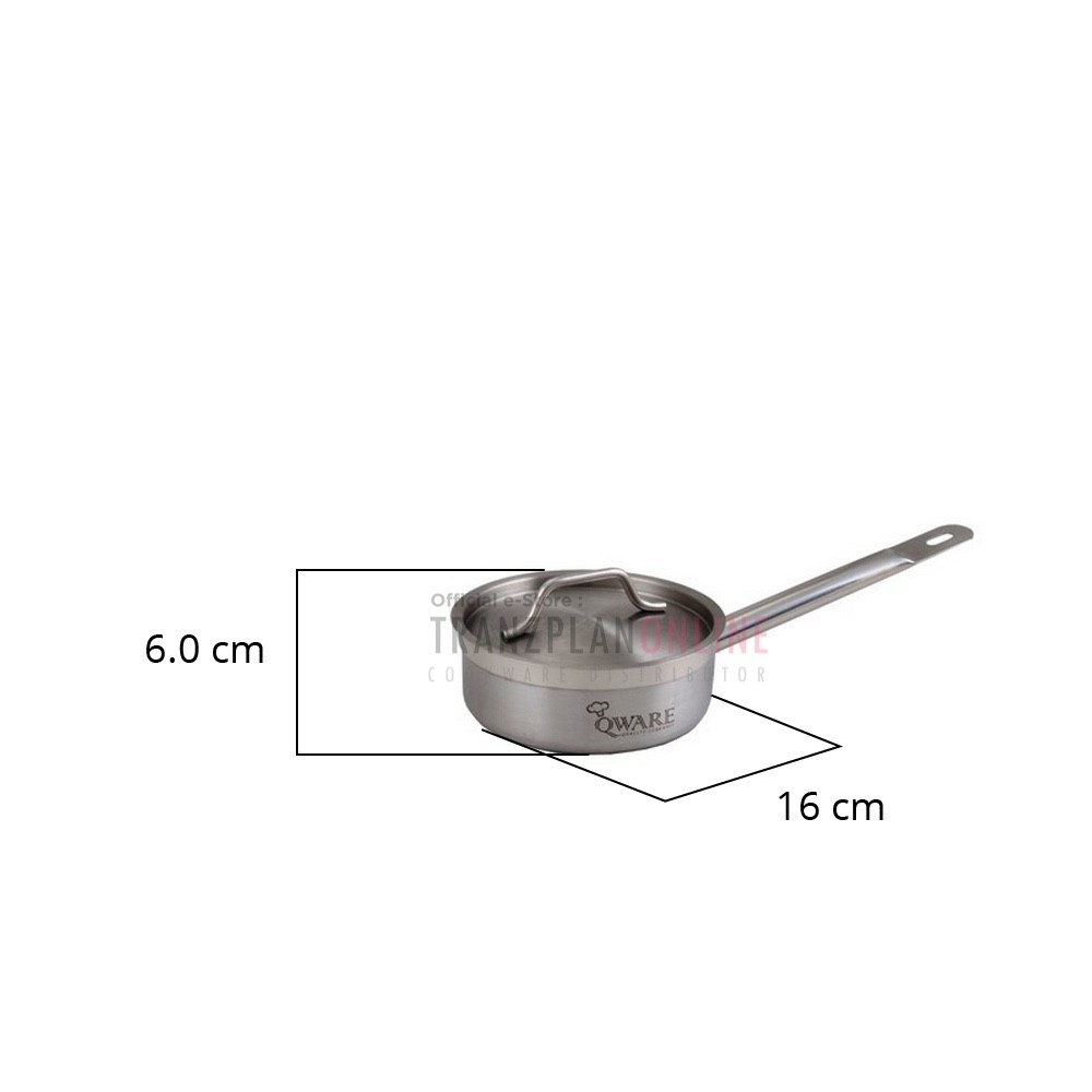 0.9L - 3.8L STAINLESS STEEL SANDWICH BOTTOM SAUTE PAN WITH LID Stainless Steel Cookware Periuk Masak Periuk