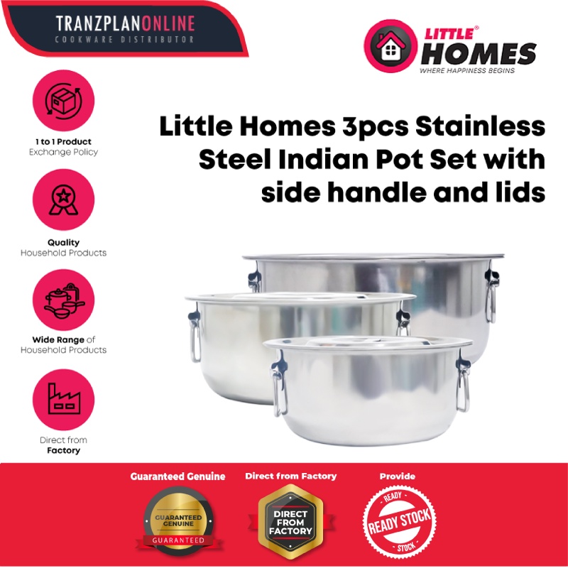 6pcs Stainless Steel Indian Pot Stainless Steel Pot Cookware Periuk Masak Periuk Stainless Steel