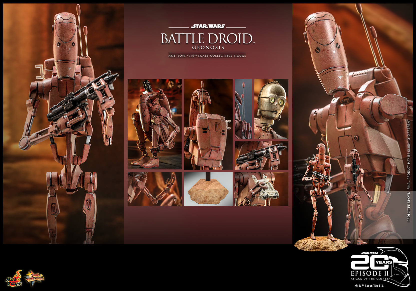 HOT TOYS MMS 649 STAR WARS II : ATTACK OF THE CLONES – BATTLE DROID (GEONOSIS)