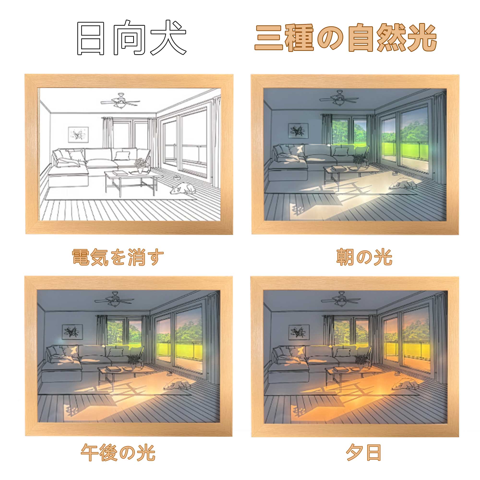 額装詩「影」 夕暮れの光と影の絵【クラシックモデル】22種類-YITOTO™推し活が