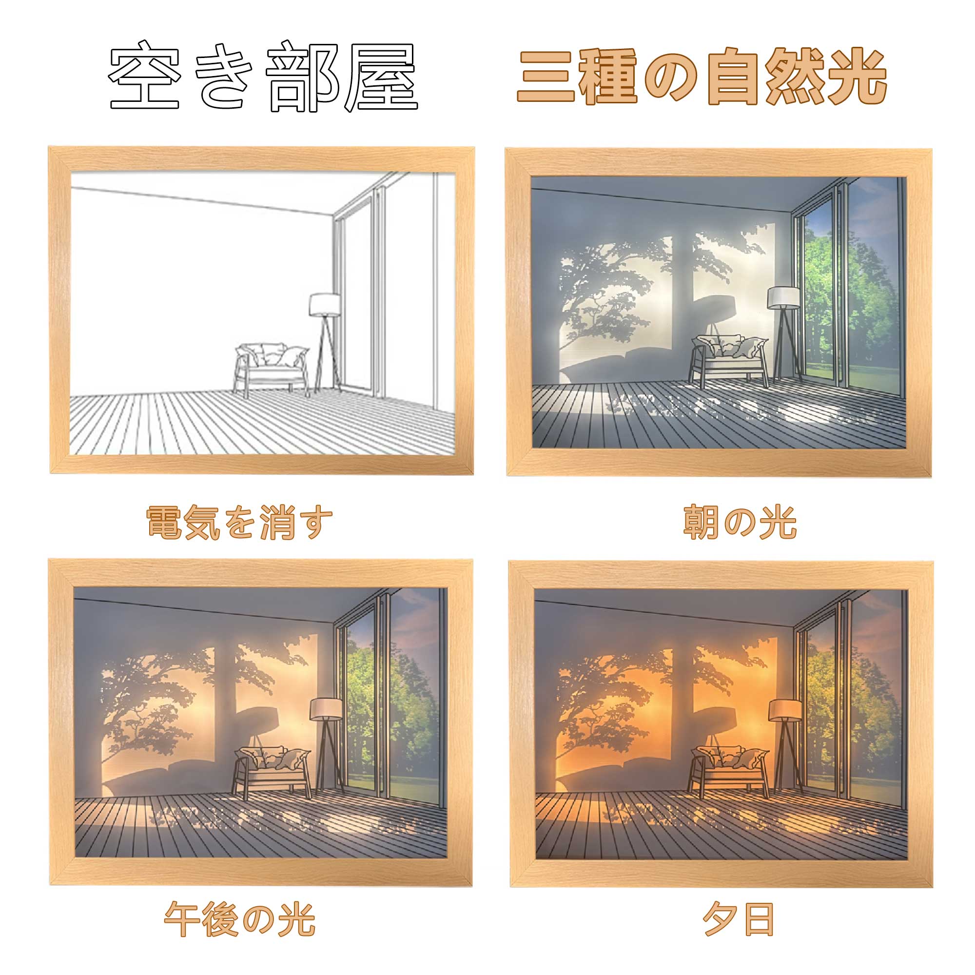 夕暮れの光と影の絵【クラシックモデル】22種類