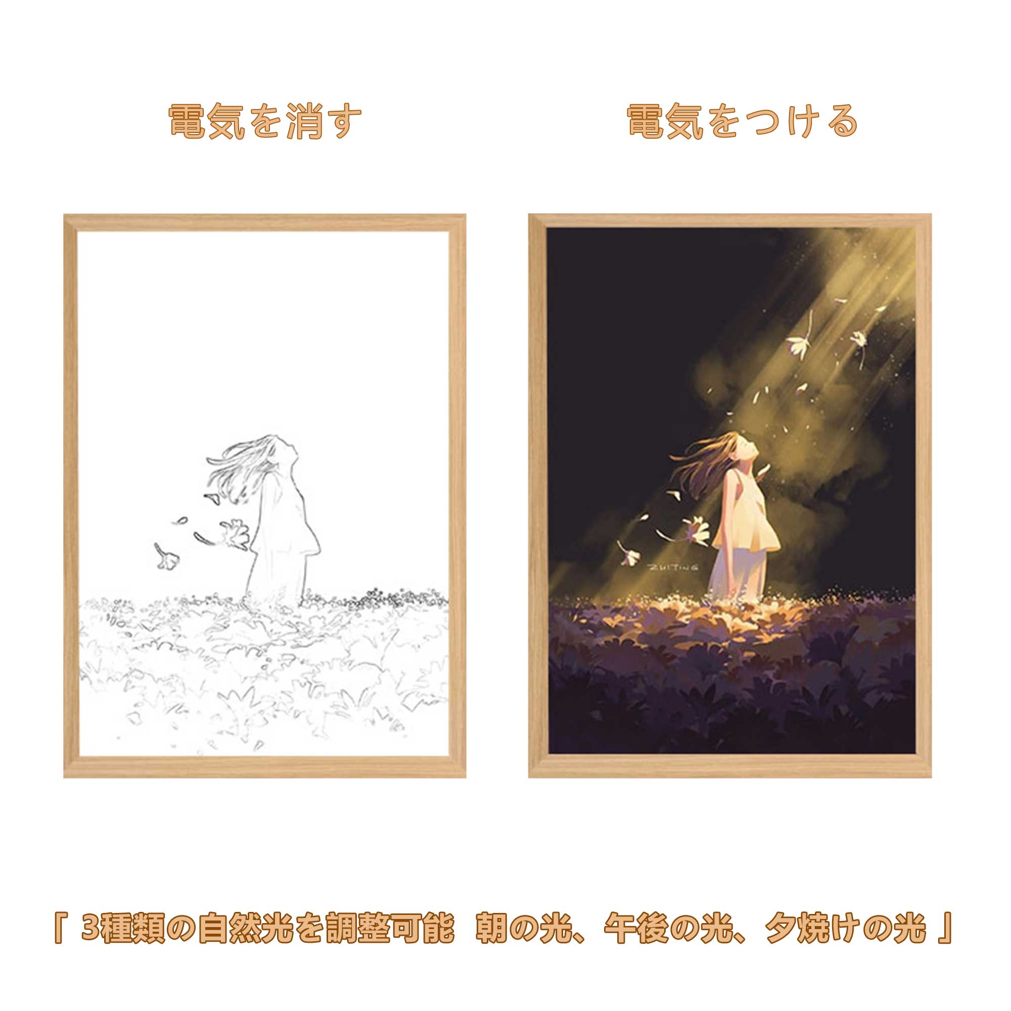 夕暮れの光と影の絵【Hot Sale】8種類