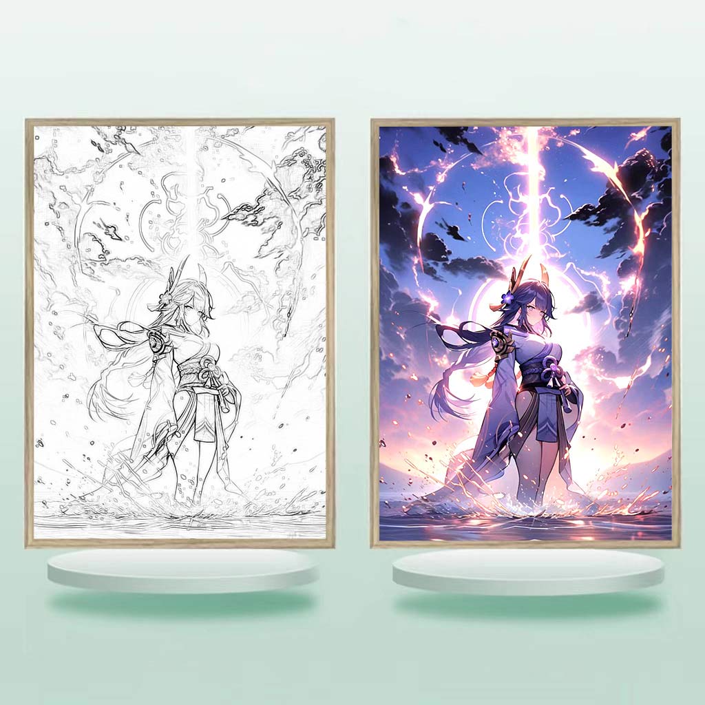 原神 夕暮れの光と影のフレーム