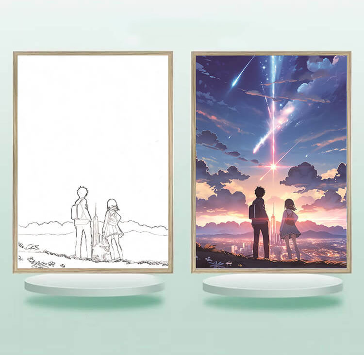 君の名は 夕暮れの光と影のフレーム