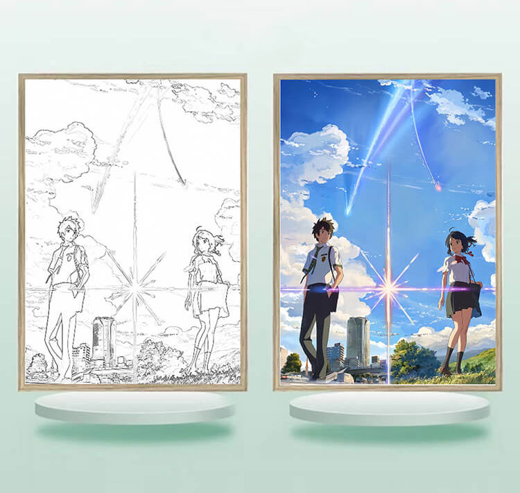 君の名は 夕暮れの光と影のフレーム