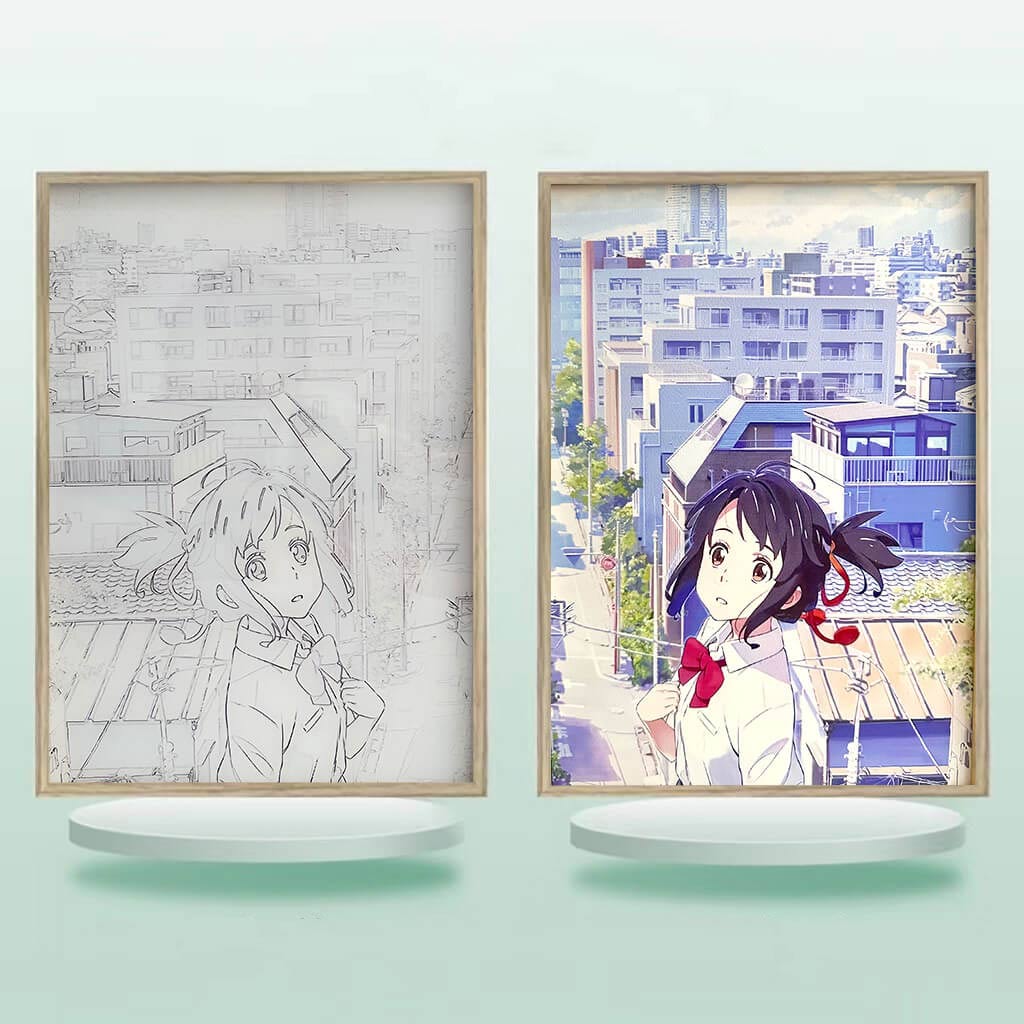 君の名は 夕暮れの光と影のフレーム