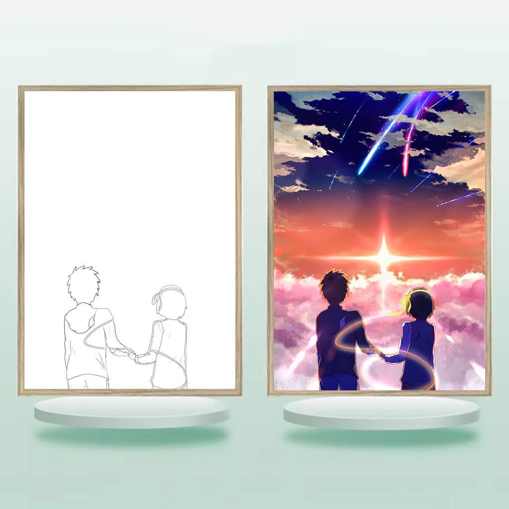 君の名は 夕暮れの光と影のフレーム