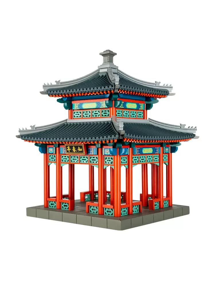 中國古建築模型-頤和園知春亭榫卯積木迷你版