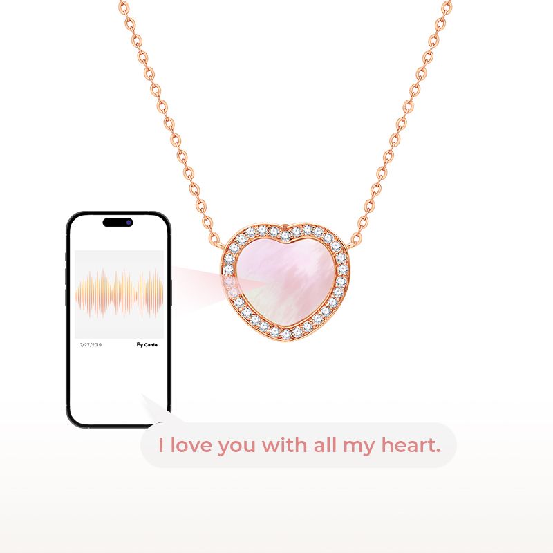 totwoo Memory NFC ネックレス (18K Rose Gold plated silver&Mother of Pearl)