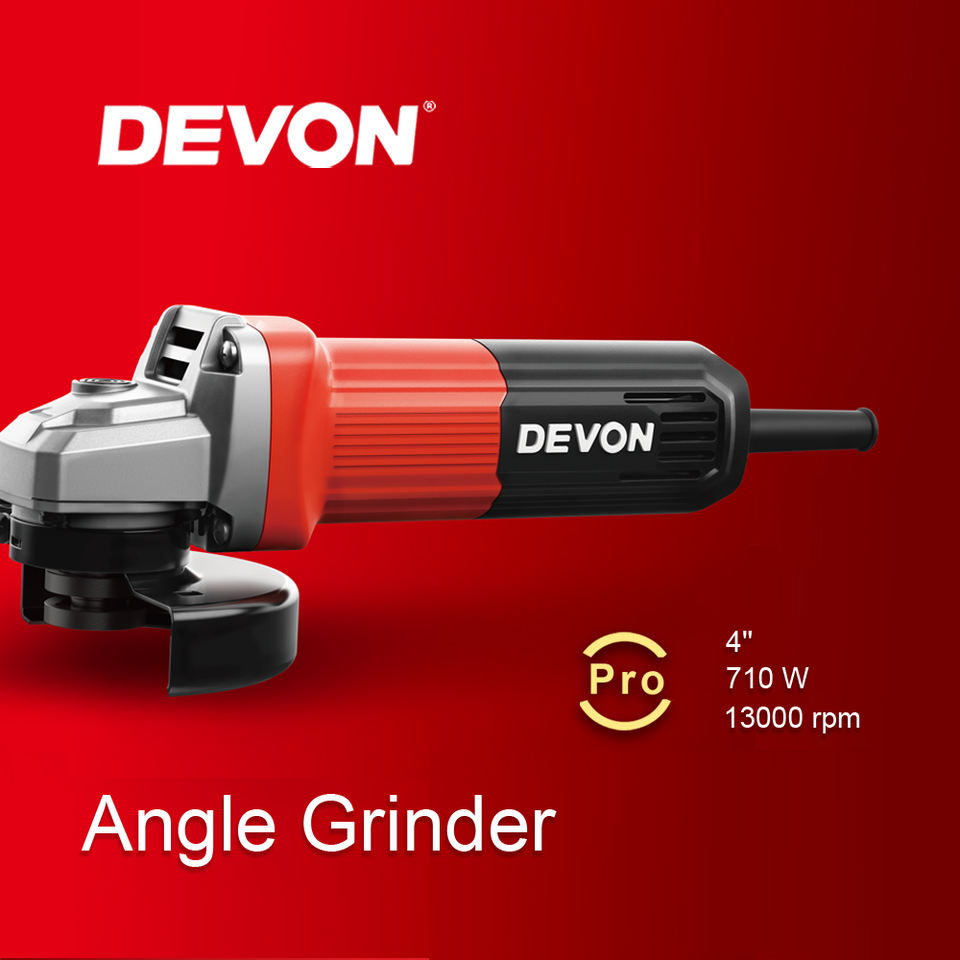 Devon 4'' Angle Grinder | 100mm | 710W | Speed Control | SIDE SWITCH | M10/M14 | 2828-7-100