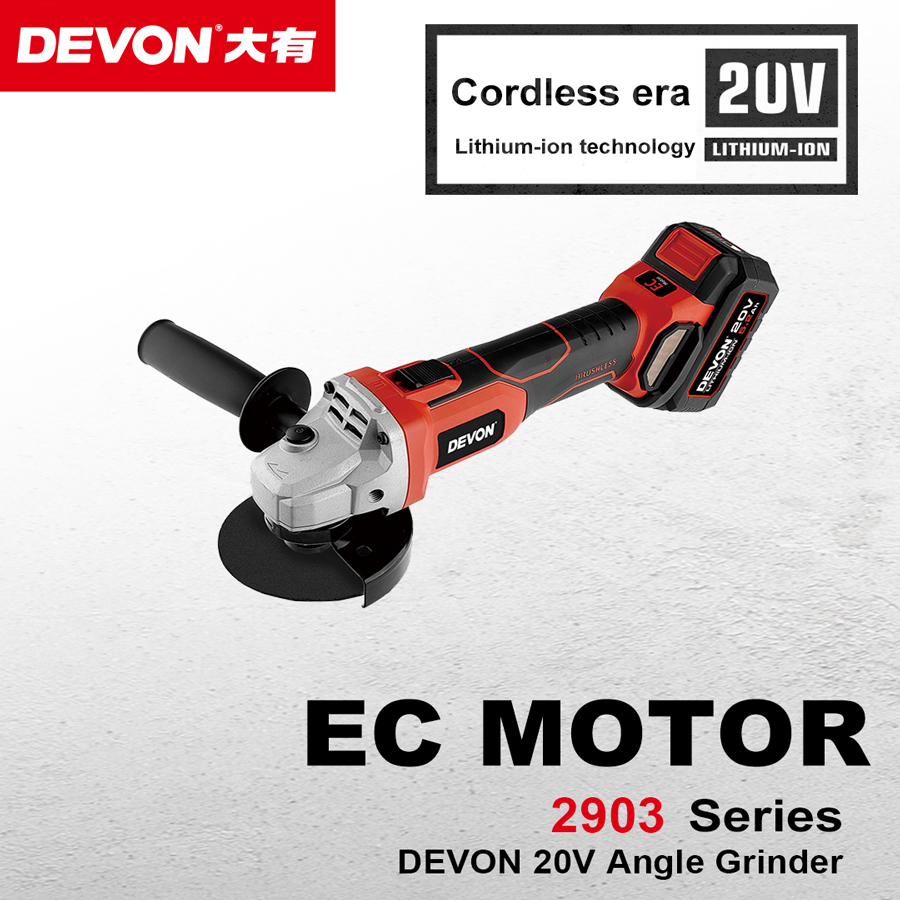 DEVON Cordless Angle Grinder 2903-Li-20AG100 