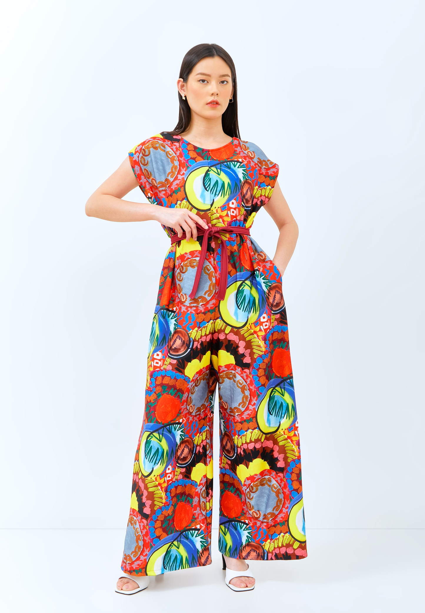 Multi-Way Long Jumpsuit Abstract by Tan Woon Choor X Shennie Yang