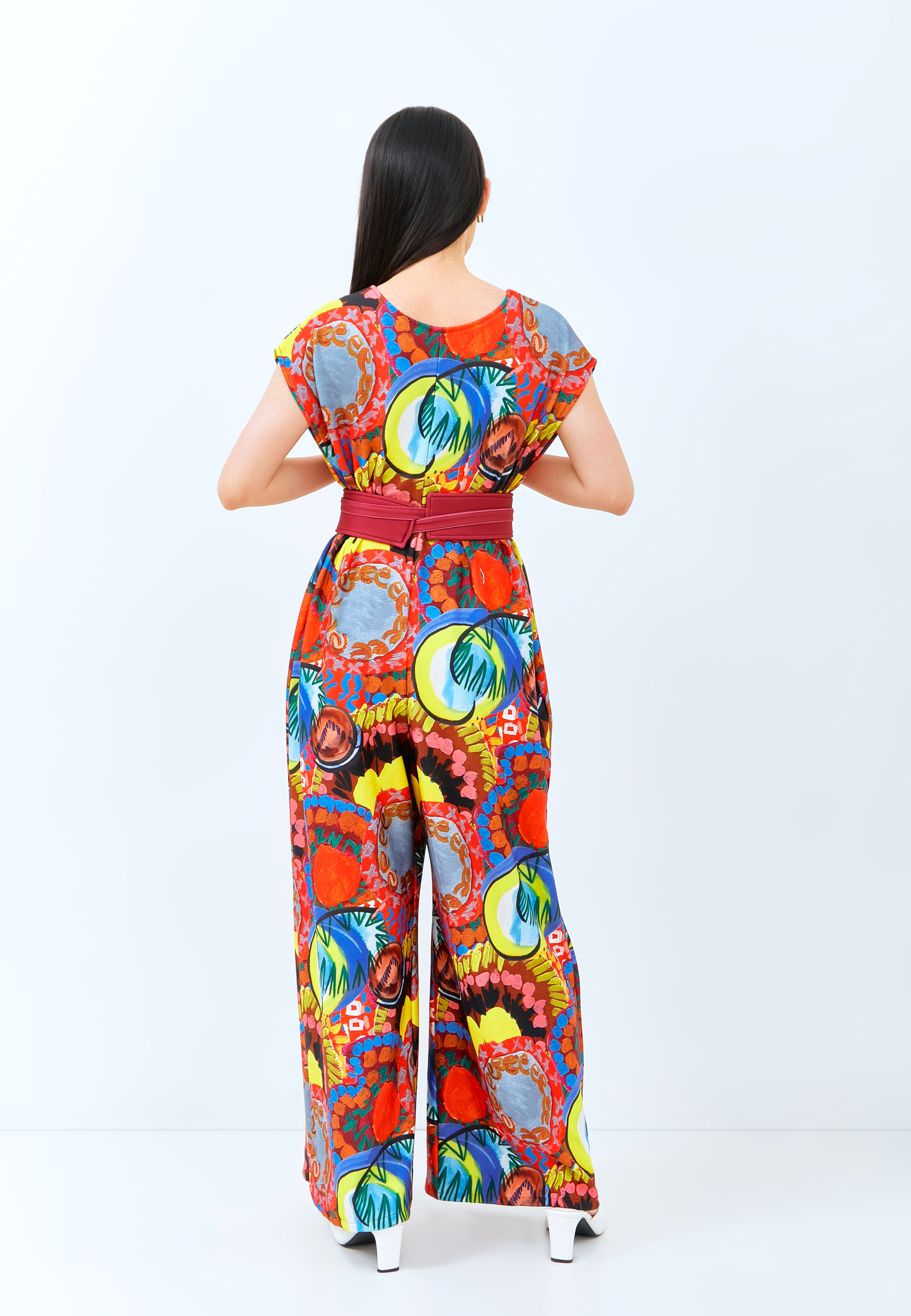 Multi-Way Long Jumpsuit Abstract by Tan Woon Choor X Shennie Yang