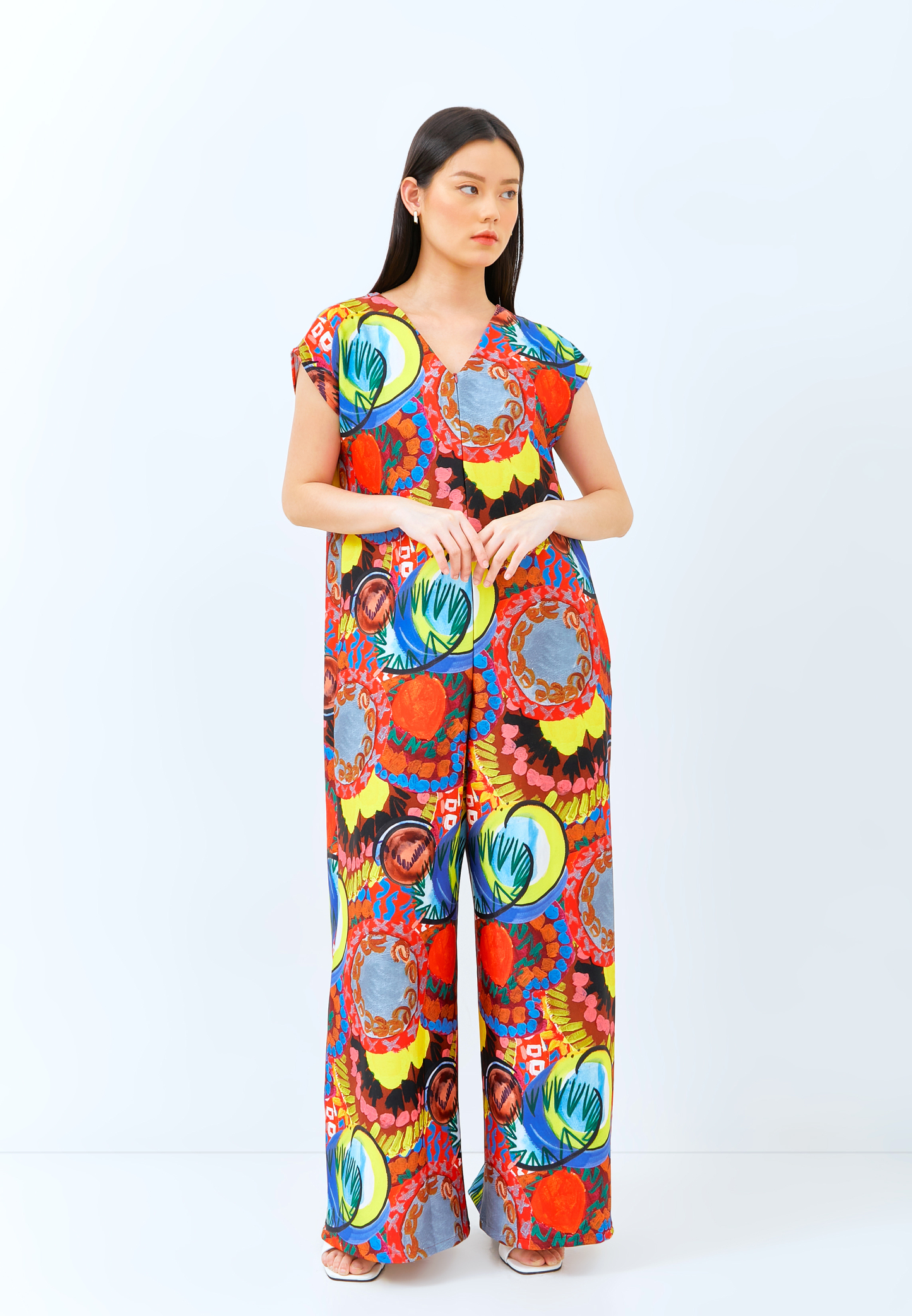 Multi-Way Long Jumpsuit Abstract by Tan Woon Choor X Shennie Yang