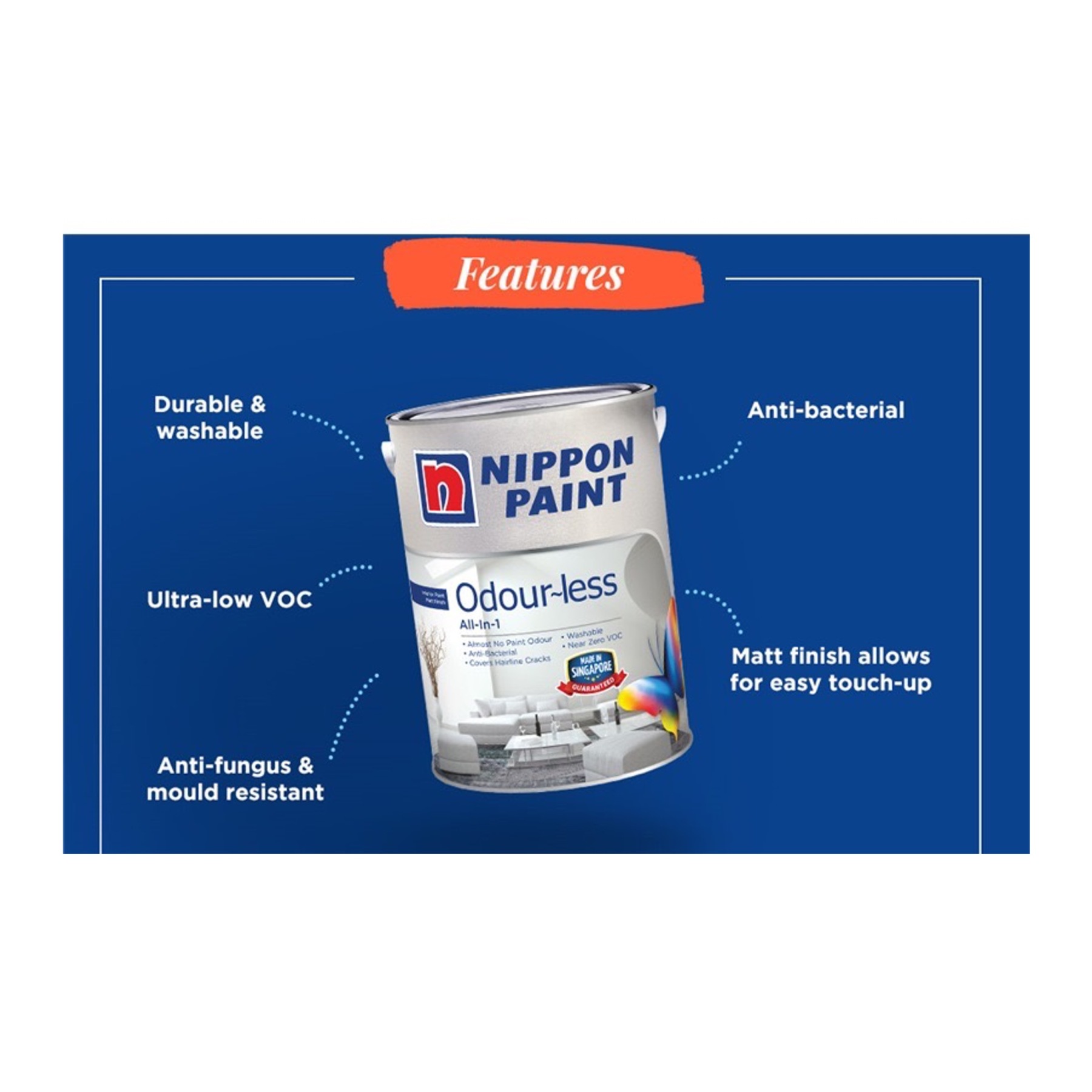 LUXURIOUS Bundle - Nippon Paint Sets-GoKimDiam Hardware Shop Shop online for all your hardware needs at GoKimDiam Hardware Shop (by Kak Heng Hardware)! From wide range of hardware tools, premium paint supplies to essential tools for home DIY projects. Enjoy free islandwide delivery with min. $120 online order to Orchard, Tuas, Jurong, Punggol, Bedok, Sengkang, Hougang, Bukit Timah, Bukit Panjang, Bukit Batok etc. Shop with us today! Or, visit our Hardware Shop in Sembawang!