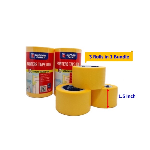 Nippon Painter Tape 006 (1'' and 1.5'')-GoKimDiam Hardware Shop Shop online for all your hardware needs at GoKimDiam Hardware Shop (by Kak Heng Hardware)! From wide range of hardware tools, premium paint supplies to essential tools for home DIY projects. Enjoy free islandwide delivery with min. $120 online order to Orchard, Tuas, Jurong, Punggol, Bedok, Sengkang, Hougang, Bukit Timah, Bukit Panjang, Bukit Batok etc. Shop with us today! Or, visit our Hardware Shop in Sembawang!