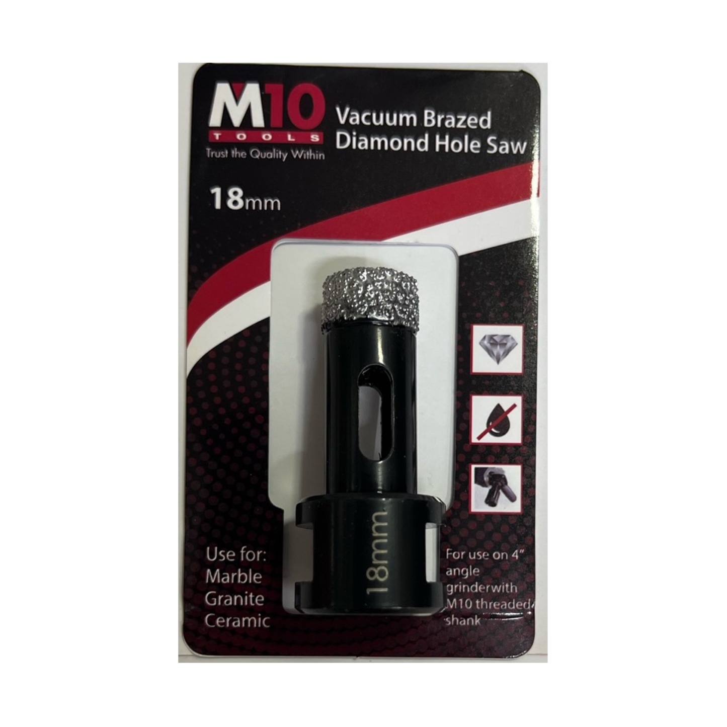 M10 Vacuum Brazed Diamond Hole Saw Drill-GoKimDiam Hardware Shop Shop online for all your hardware needs at GoKimDiam Hardware Shop (by Kak Heng Hardware)! From wide range of hardware tools, premium paint supplies to essential tools for home DIY projects. Enjoy free islandwide delivery with min. $120 online order to Orchard, Tuas, Jurong, Punggol, Bedok, Sengkang, Hougang, Bukit Timah, Bukit Panjang, Bukit Batok etc. Shop with us today! Or, visit our Hardware Shop in Sembawang!