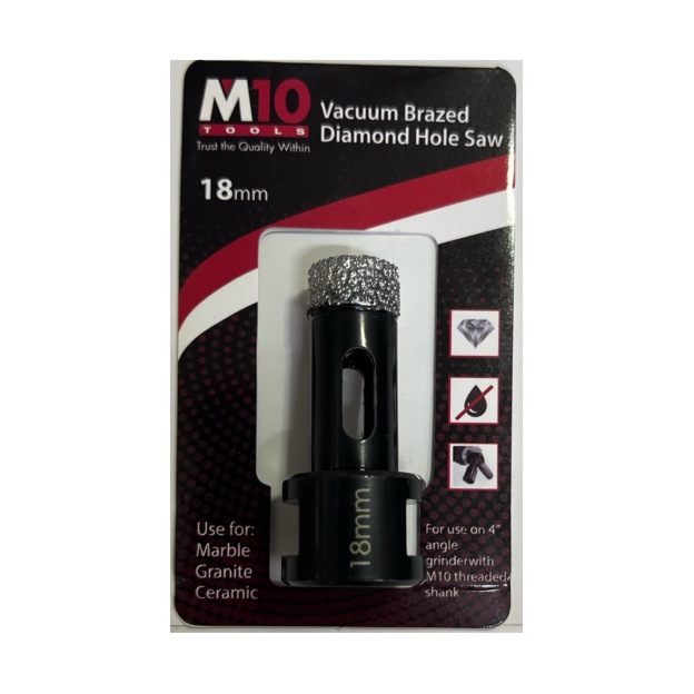M10 Vacuum Brazed Diamond Hole Saw Drill-GoKimDiam Hardware Shop Shop online for all your hardware needs at GoKimDiam Hardware Shop (by Kak Heng Hardware)! From wide range of hardware tools, premium paint supplies to essential tools for home DIY projects. Enjoy free islandwide delivery with min. $120 online order to Orchard, Tuas, Jurong, Punggol, Bedok, Sengkang, Hougang, Bukit Timah, Bukit Panjang, Bukit Batok etc. Shop with us today! Or, visit our Hardware Shop in Sembawang!