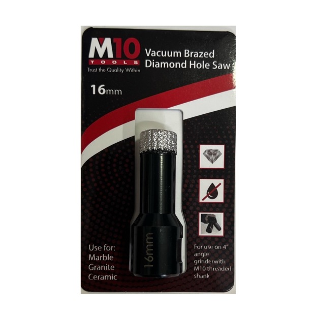 M10 Vacuum Brazed Diamond Hole Saw Drill-GoKimDiam Hardware Shop Shop online for all your hardware needs at GoKimDiam Hardware Shop (by Kak Heng Hardware)! From wide range of hardware tools, premium paint supplies to essential tools for home DIY projects. Enjoy free islandwide delivery with min. $120 online order to Orchard, Tuas, Jurong, Punggol, Bedok, Sengkang, Hougang, Bukit Timah, Bukit Panjang, Bukit Batok etc. Shop with us today! Or, visit our Hardware Shop in Sembawang!