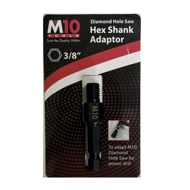 M10 3/8'' Diamond Hole Saw Drill Hex Shank Adaptor-GoKimDiam Hardware Shop Shop online for all your hardware needs at GoKimDiam Hardware Shop (by Kak Heng Hardware)! From wide range of hardware tools, premium paint supplies to essential tools for home DIY projects. Enjoy free islandwide delivery with min. $120 online order to Orchard, Tuas, Jurong, Punggol, Bedok, Sengkang, Hougang, Bukit Timah, Bukit Panjang, Bukit Batok etc. Shop with us today! Or, visit our Hardware Shop in Sembawang!