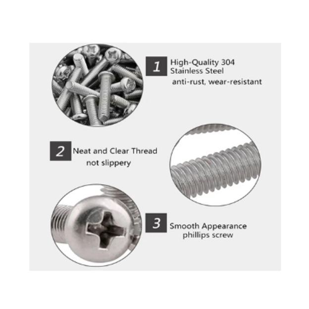 Pan Head Screws Round Head Screws (50mm to 80mm) - 5pcs-GoKimDiam