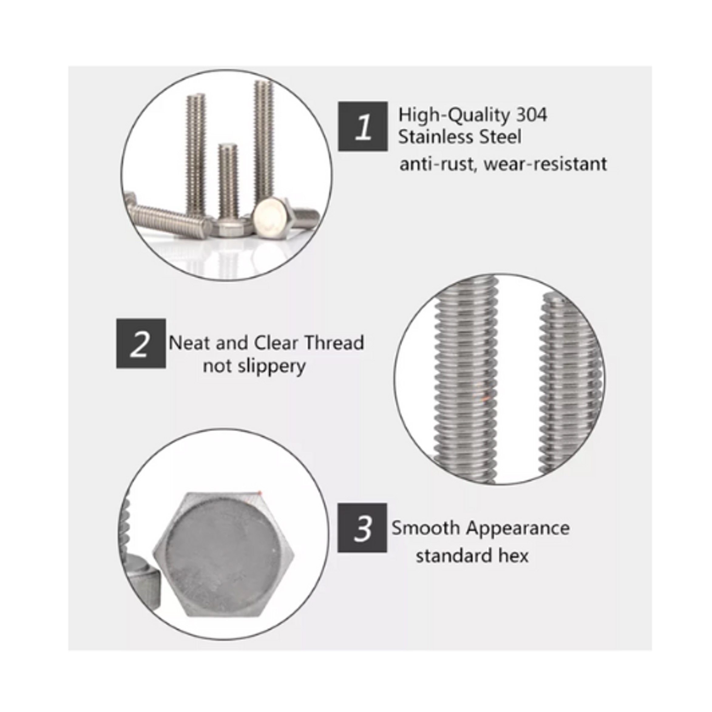 SUS304 Hex Hexagon Head Bolts Screws M4 M5 M6 M8 M10 (10mm to 45mm) -GoKimDiam Hardware Shop Shop online for all your hardware needs at GoKimDiam Hardware Shop (by Kak Heng Hardware)! From wide range of hardware tools, premium paint supplies to essential tools for home DIY projects. Enjoy free islandwide delivery with min. $120 online order to Orchard, Tuas, Jurong, Punggol, Bedok, Sengkang, Hougang, Bukit Timah, Bukit Panjang, Bukit Batok etc. Shop with us today! Or, visit our Hardware Shop in Sembawang!