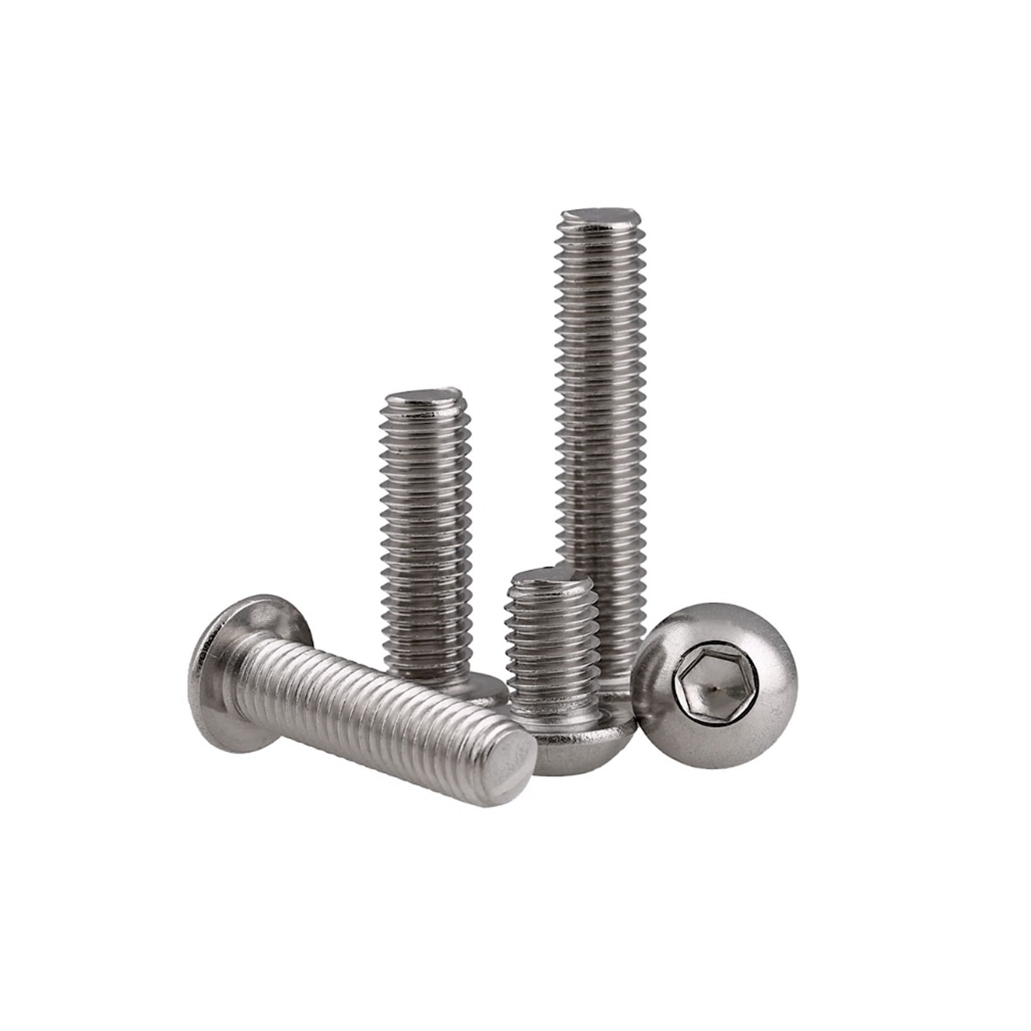 Round Button Head Screws With Hex Socket Allen Bolts (10mm to 45mm) - 5pcs-GoKimDiam