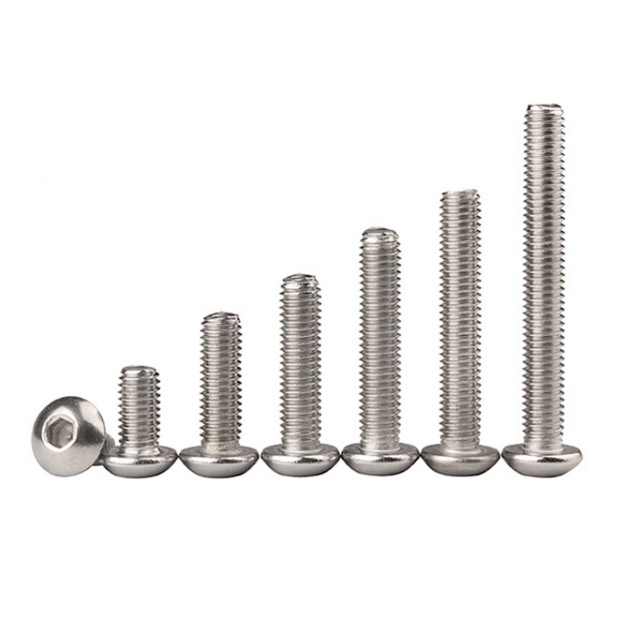 Round Button Head Screws With Hex Socket Allen Bolts (10mm to 45mm) - 5pcs-GoKimDiam