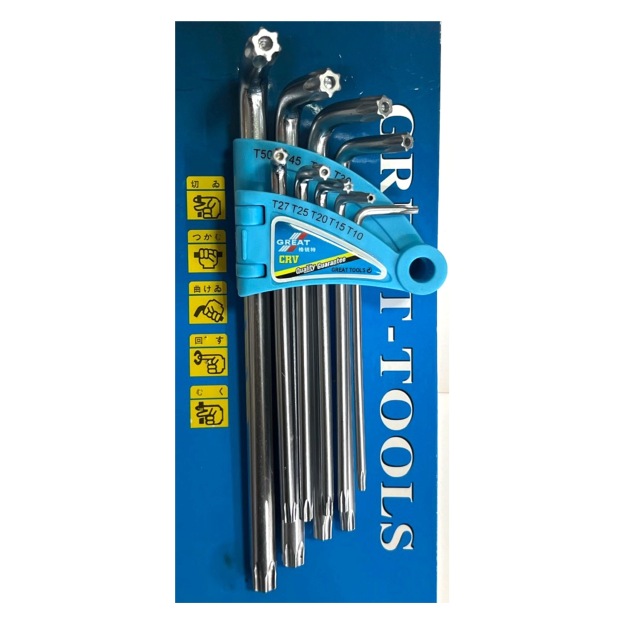 GREAT 9-In-1 Torx Key Wrench Set (Star Head)-GoKimDiam Hardware Shop Shop online for all your hardware needs at GoKimDiam Hardware Shop (by Kak Heng Hardware)! From wide range of hardware tools, premium paint supplies to essential tools for home DIY projects. Enjoy free islandwide delivery with min. $120 online order to Orchard, Tuas, Jurong, Punggol, Bedok, Sengkang, Hougang, Bukit Timah, Bukit Panjang, Bukit Batok etc. Shop with us today! Or, visit our Hardware Shop in Sembawang!