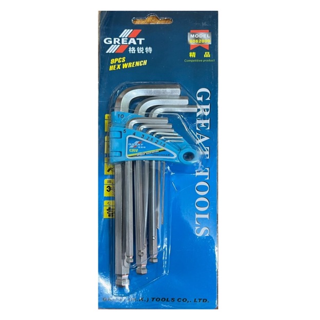 Great 9-In-1 Hex Key Wrench Set (Ball Head)-GoKimDiam Hardware Shop Shop online for all your hardware needs at GoKimDiam Hardware Shop (by Kak Heng Hardware)! From wide range of hardware tools, premium paint supplies to essential tools for home DIY projects. Enjoy free islandwide delivery with min. $120 online order to Orchard, Tuas, Jurong, Punggol, Bedok, Sengkang, Hougang, Bukit Timah, Bukit Panjang, Bukit Batok etc. Shop with us today! Or, visit our Hardware Shop in Sembawang!