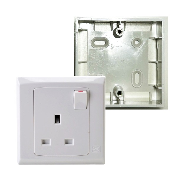 MK Honeywell 13A Single & Double Electric Socket Switch (1 Gang / 2 Gang)-GoKimDiam