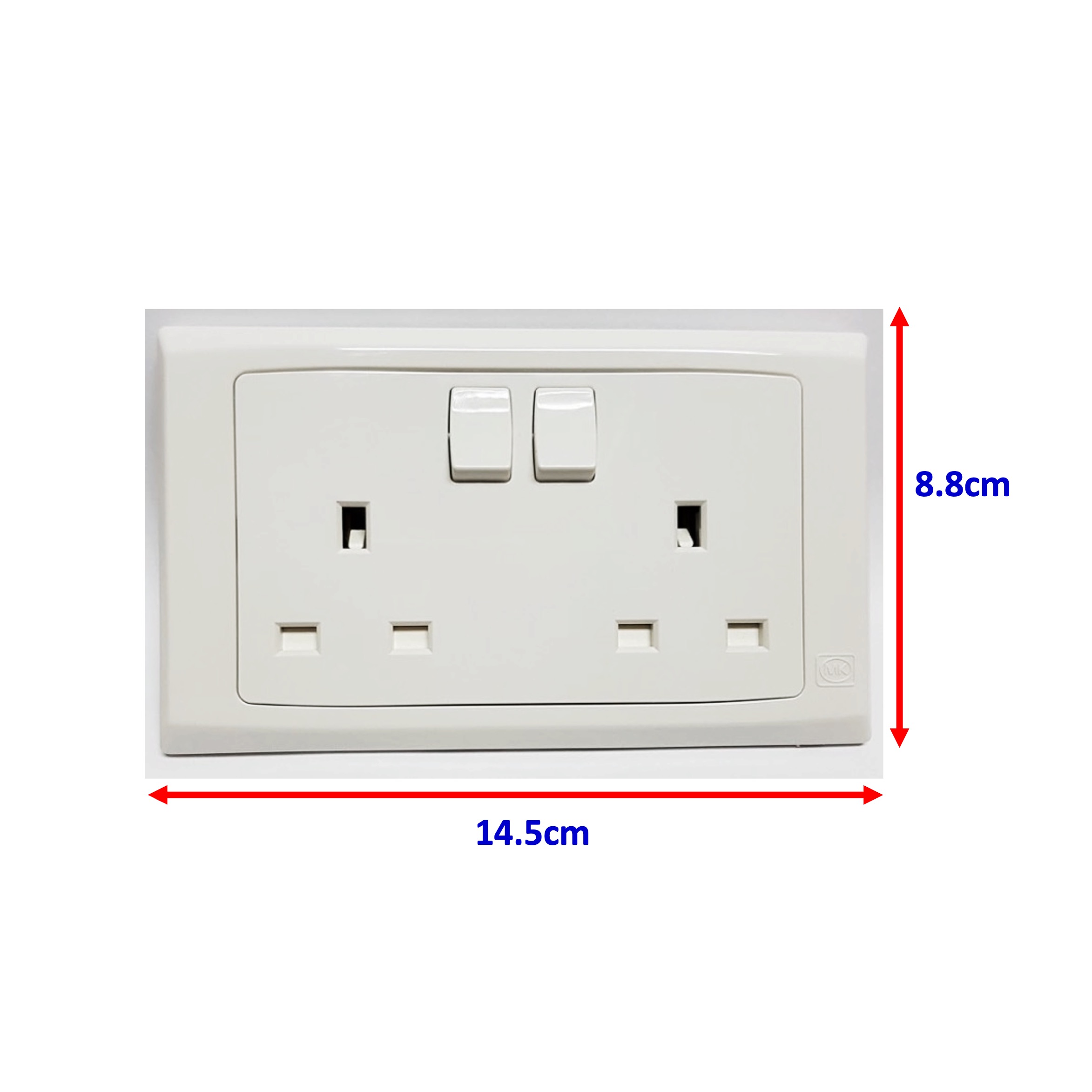 MK Honeywell 13A Single & Double Electric Socket Switch (1 Gang / 2 Gang)-GoKimDiam
